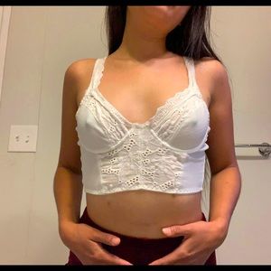 White Lace Bralette/Crop top